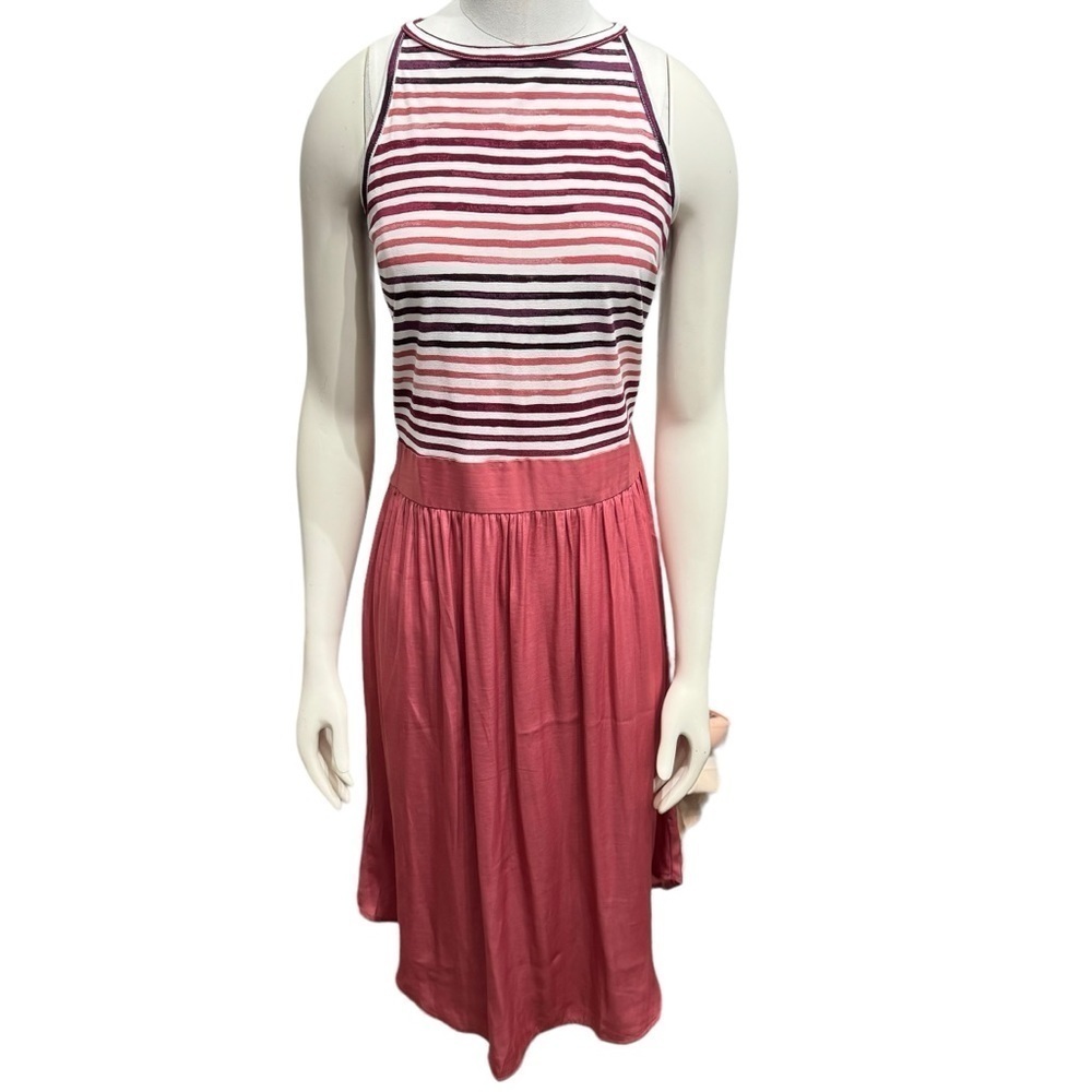 New Loft Striped Belted Bow Dress Balletcore Sz‎ 4